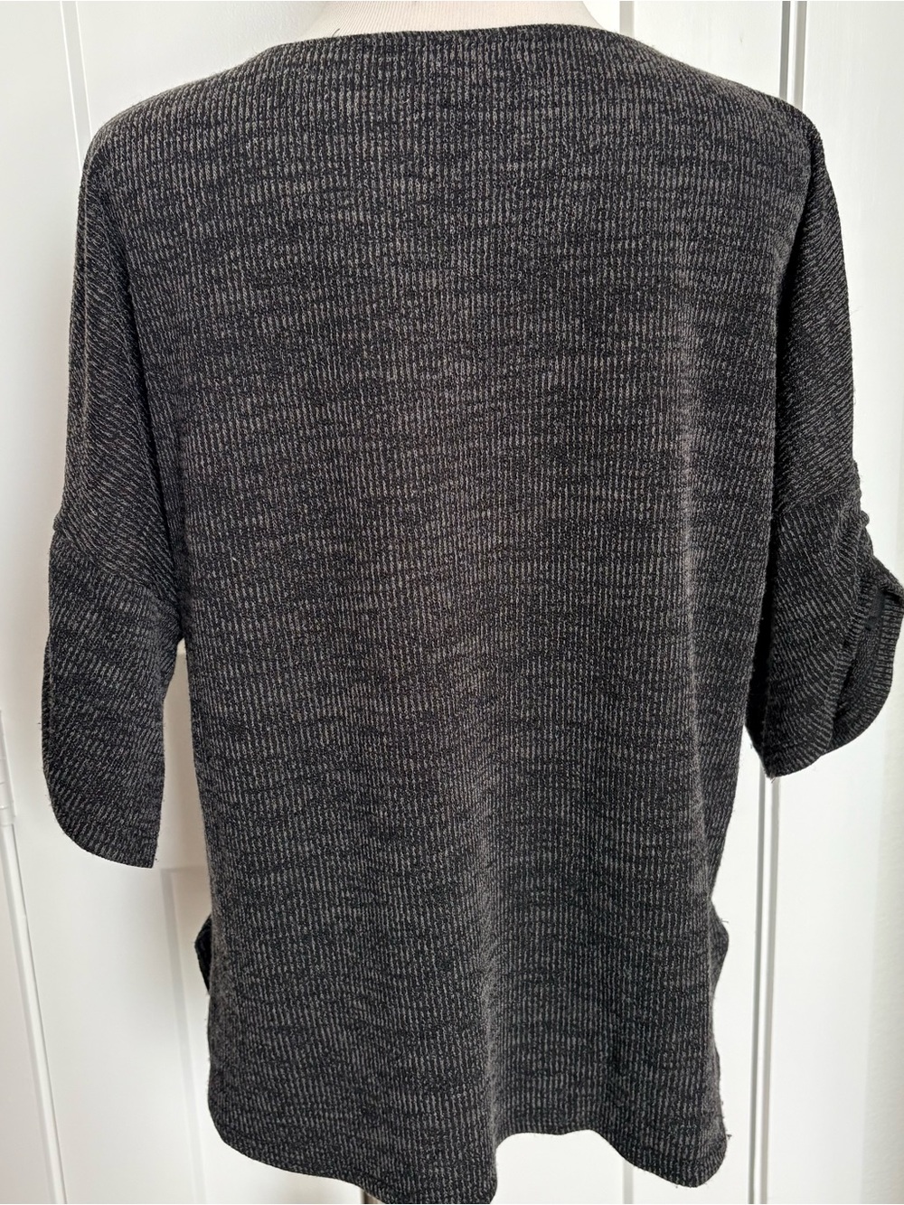 Max Studio Ribbed Knit Pullover - Dark Heather Gray - Picture 2 of 6